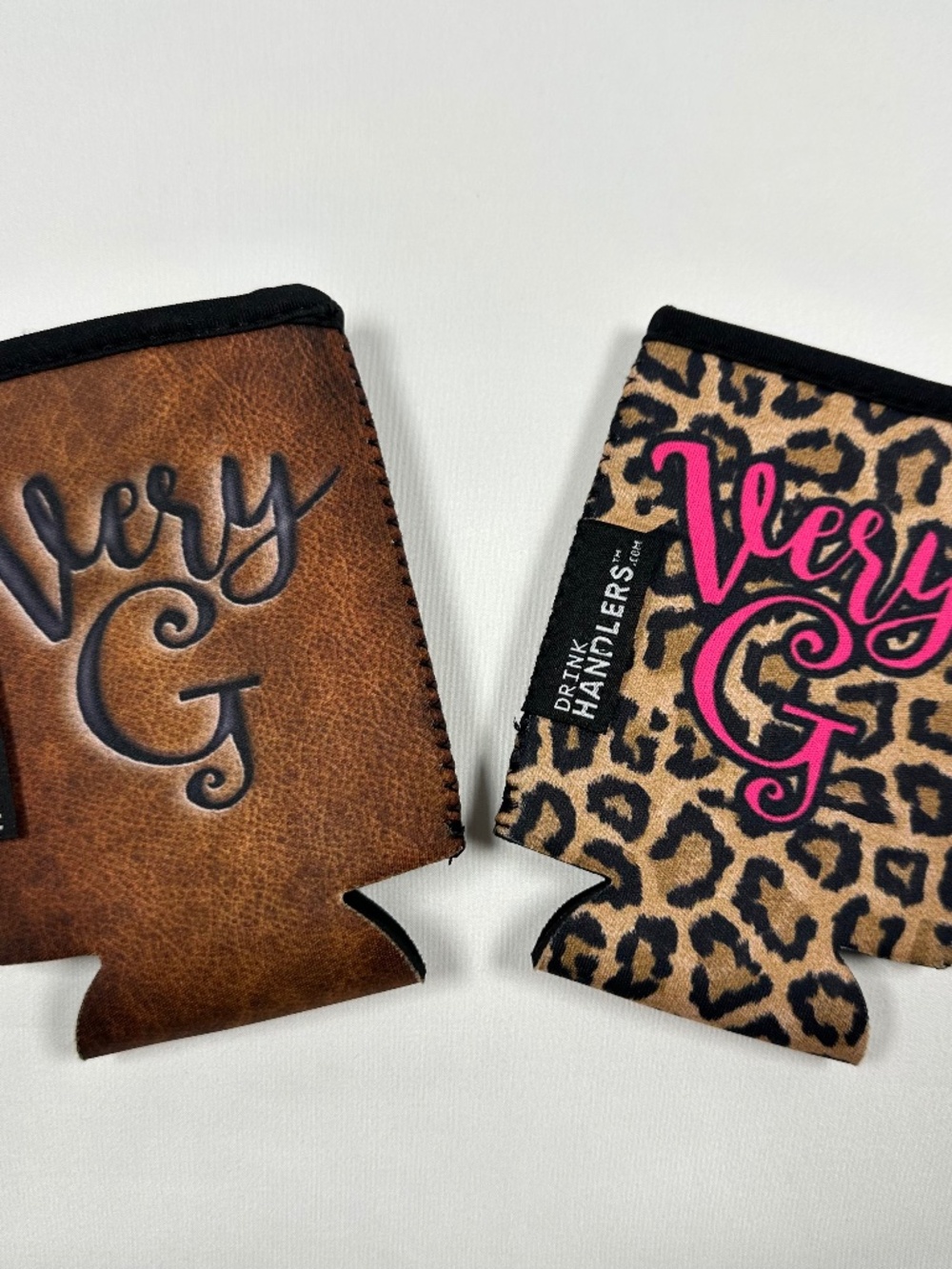 Very G Drink Handlers 12 Ounce Slim Can Neoprene Cooler Sleeve Lip Balm Pocket